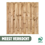 Grenen Scherm Geimp 180 x 180 15 Planks 3 Lat (14mm)