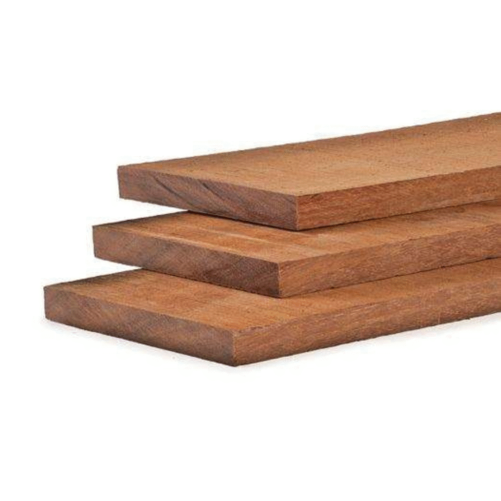Hardhout Fijnbezaagde plank 3 x 15 cm