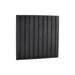 Naaldhout geschaafd plankenscherm 21-planks 15 mm, 180 x 180 cm, recht, geïmpregneerd en zwart gedompeld