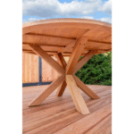 Tuintafel teak rond met kruispoot diameter 150 cm