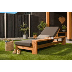 Teak lounger Danau exclusief kussens