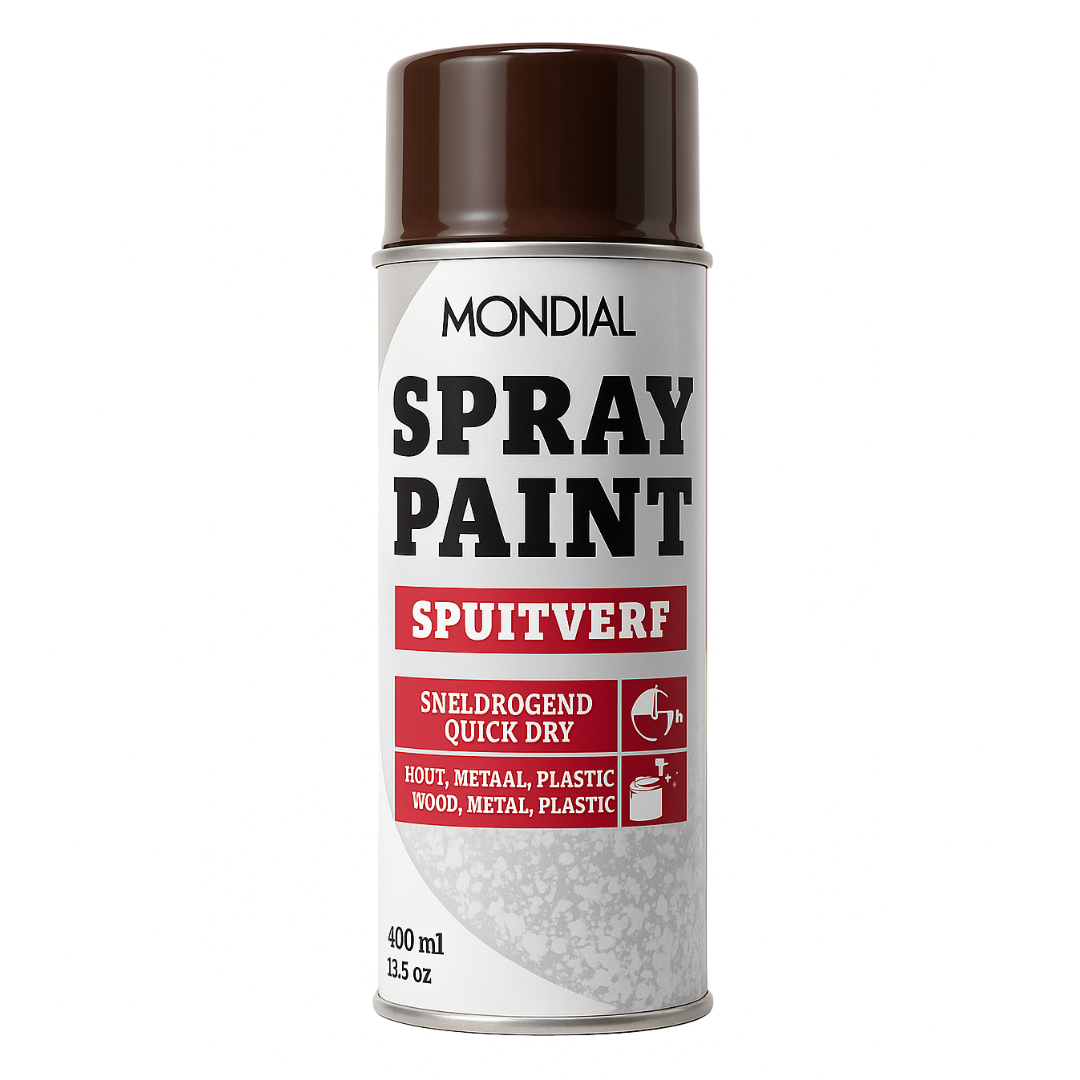 Mondial Spray Paint Ral 8017 Hoogglans Chocoladebruin 400 ml