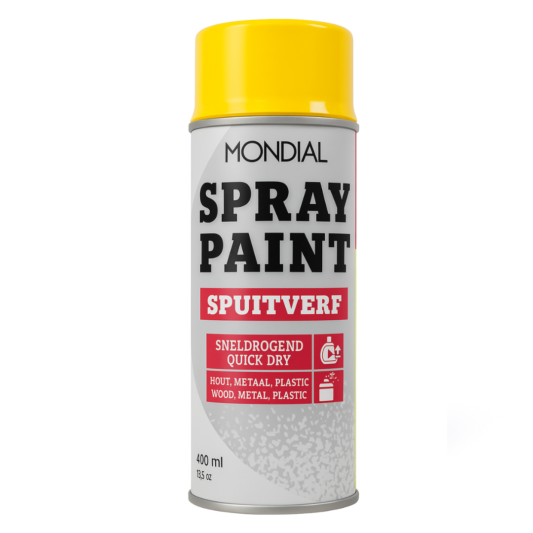 Mondial Spray Paint Ral 1021 Hoogglans Geel 400 ml