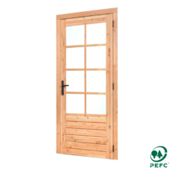 Douglas enkele glas deur dubbelglas 8-ruits B1100xH2150mm buitenmaat, rechtsdraaiend