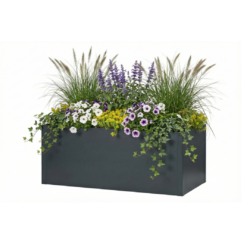 Seneca 150 – Dubbelwandige bloembak antraciet – 150 x 100 x 76 cm