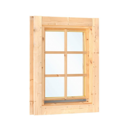 Uitzetraam blank hout 6-ruits Deluxe