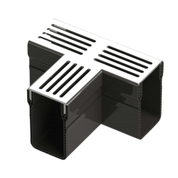 Garden Drain T-stuk grijs aluminium 100 / 65 cm