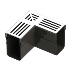 Garden Drain hoekstuk zwart 100 / 65 cm